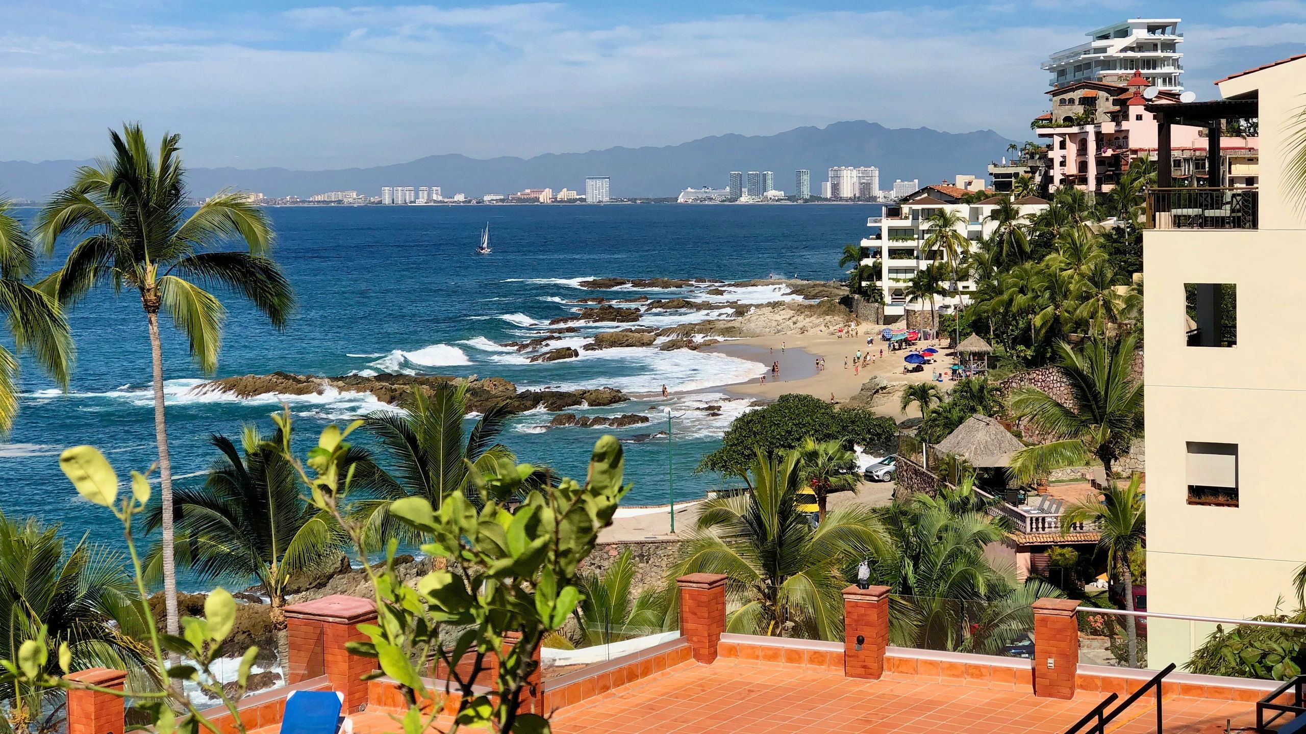Dramatic beach and skyline view in Mexico