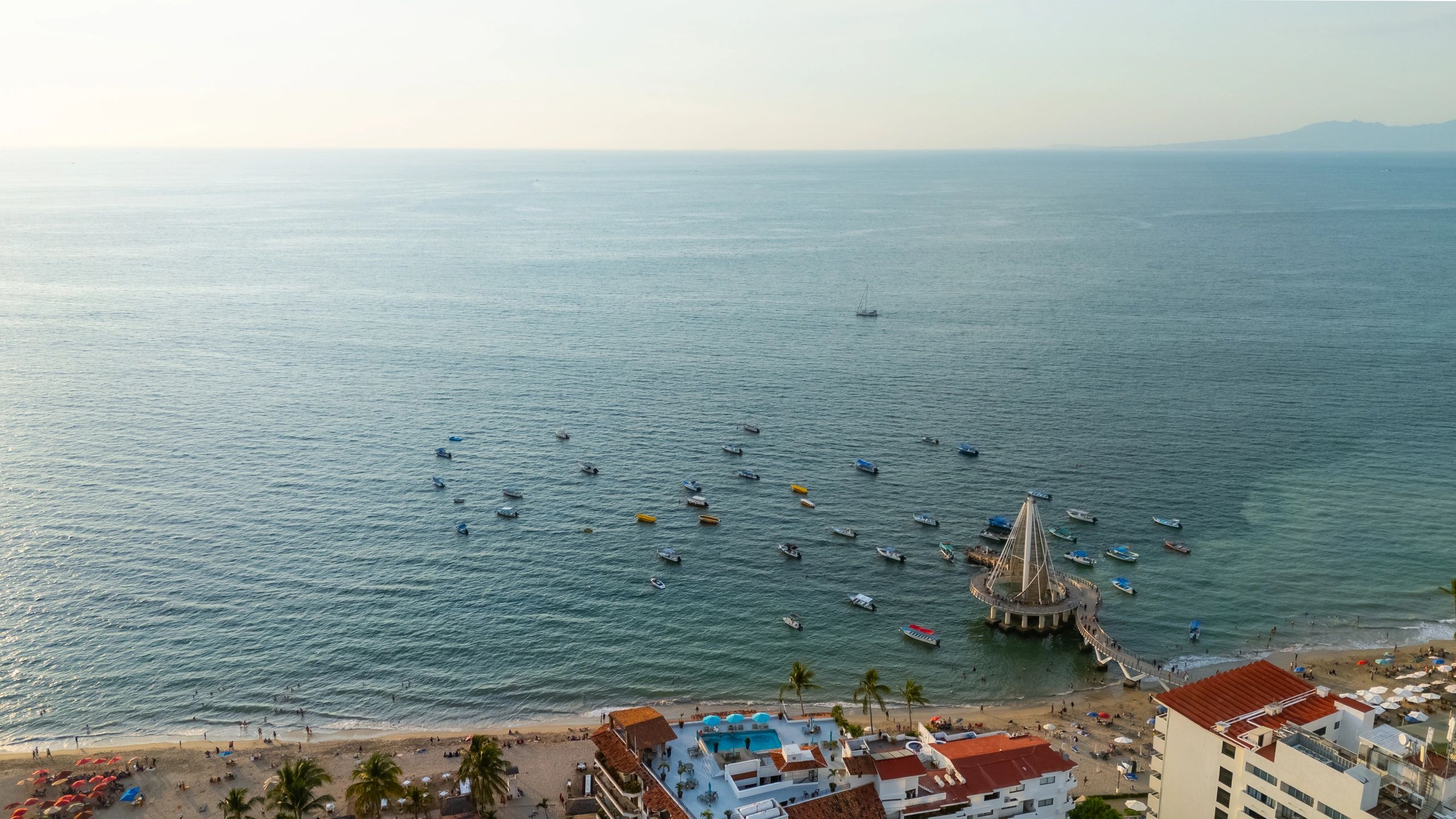 Puerto Vallarta pier at golden hour
